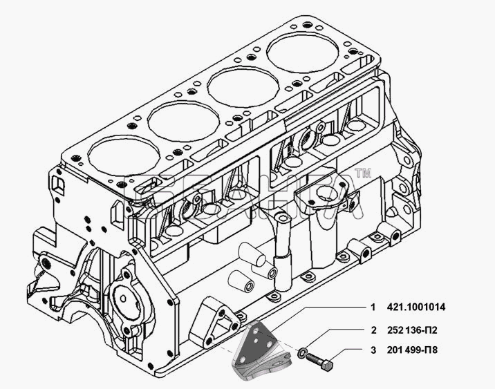 УМЗ УМЗ-4213 (Евро 3) Схема Подвеска двигателя-3 banga.ua